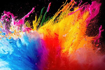 Wall Mural - Rainbow Paint splatter