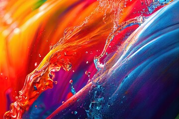 Wall Mural - Rainbow Paint splatter