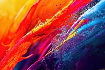 Wall Mural - Rainbow Paint splatter
