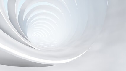 Abstract architecture background white round tunnel 3d render