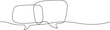 © LadadikArt - One line message bubble. Drawing art message conversation elements. Communication speech clouds, empty dialogue text tidy vector design