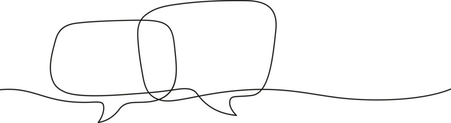 Wall Mural - one line message bubble. drawing art message conversation elements. communication speech clouds, emp