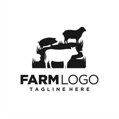 Wall Mural - livestock logo design with farm concept