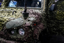 Armoured Military Vehicle Camouflage Cover - Tarpaulin Mesh, Closeup Detail