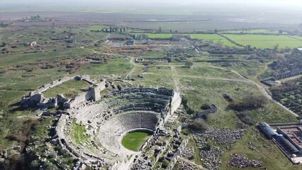 Wall Mural - Aerial view of scenic Miletus Ancient city, Didim, Aydin region, Turkey