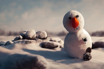 Snowman coming to life