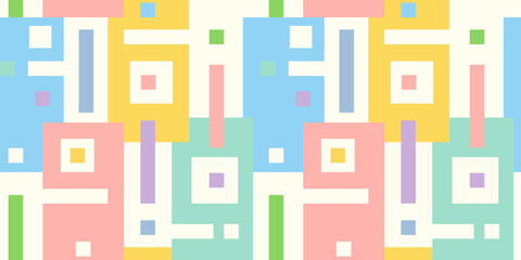 Vector seamless abstract geometric pattern in retro style. Geometric pattern in vintage style.