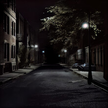 UK Deserted Street In The Night