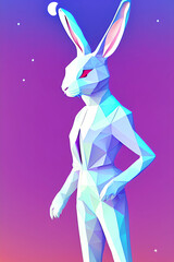 3d polygon rabbit illustration