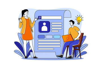 Wall Mural - keywords research illustration concept on white background