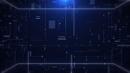 Leinwandbilder - HUD Futuristic Virtual Hologram Digital Data Network Connection Infographic. Technology UI Encoder Number Random Element Illustration Background.