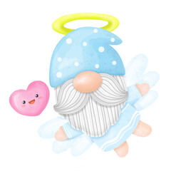 Wall Mural - Gnomes Angel Watercoler Clipart