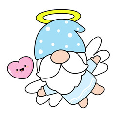 Wall Mural - Gnomes Angel Filled Clipart