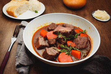 Wall Mural - Irish beef stew with vegetables