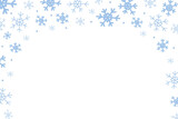 Fototapeta Kwiaty - Falling snowflakes winter background on transparent background. PNG
