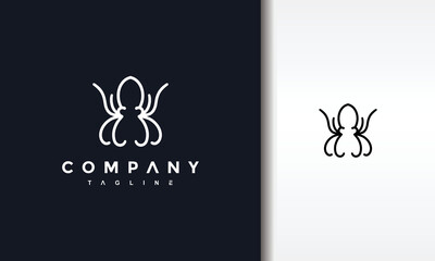 Canvas Print - octopus line logo