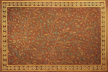 Canvas Print - Mughal motif banch botanical flolar motif ethnic border motif