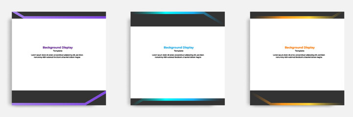 Wall Mural - Set of geometric square social media banner layout, product background backdrop display for ads commerce sale template in gradient color.