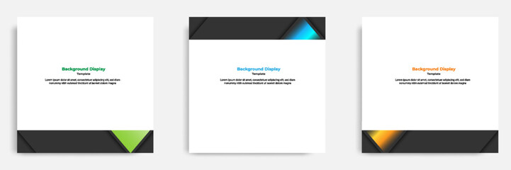 Wall Mural - Set of geometric square social media banner layout, product background backdrop display for ads commerce sale template in gradient color.