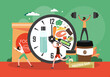 Intermittent fasting and diet vector food banner