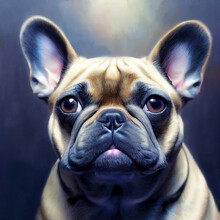 Painted Portrait Of A French Bulldog