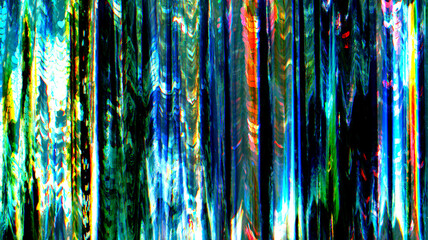 Canvas Print - Glitch overlay. VHS noise texture. Video damage. Flicker vibration artifacts on dark retro abstract background.