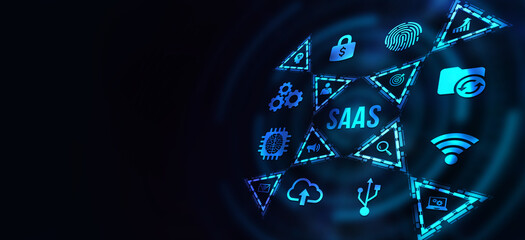 Internet, business, Technology and network concept. Software as a Service SaaS. Software concept. 3d illustration.