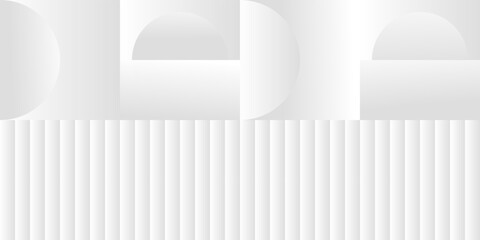 Fototapete - Abstract white and gray gradient background. Modern minimalistic design. Vector illustration with simple shapes like circle, square, rectangle. Monochrome light 3d futuristic design