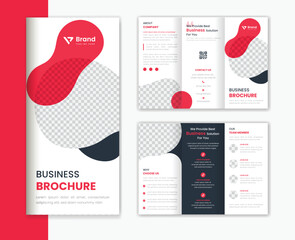 Wall Mural - Creative Corporate trifold brochure design, minimal business brochure template layout