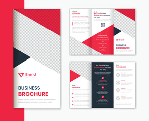 Wall Mural - Creative Corporate trifold brochure design, minimal business brochure template layout