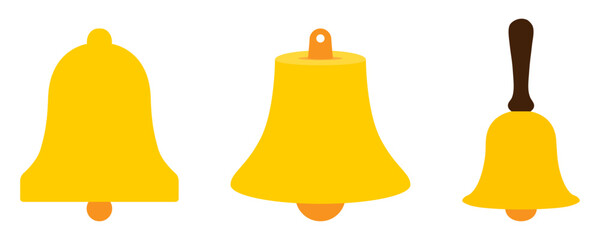 Wall Mural - notification bell icon. alarm bell symbols. ringing bell - vector icon. vector illustration