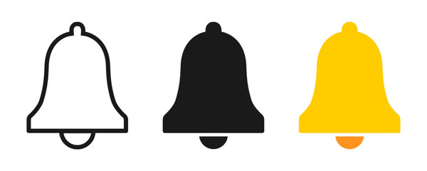 Sticker - Notification Bell icon. Alarm Bell symbols. Ringing Bell - vector icon. Vector illustration