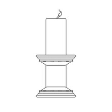 Candlestick Outline Icon Illustration On White Background
