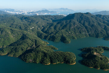 Sticker - Top view of Hong Kong Tai Lam chung reservoir