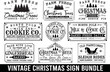 vintage Christmas sign bundle