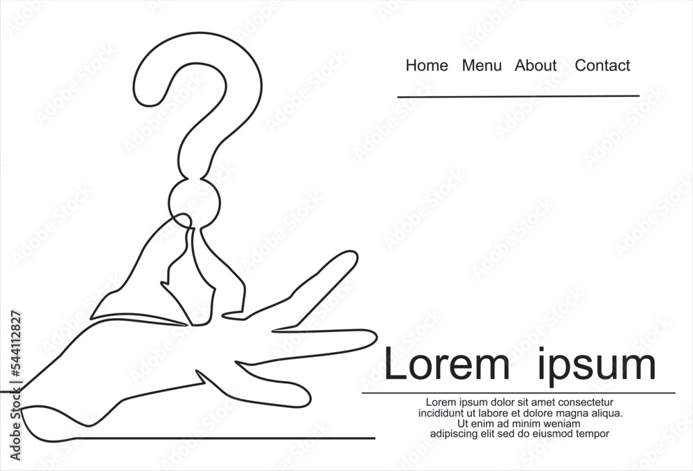 Continuous one single line drawing Hand holding question mark icon ...