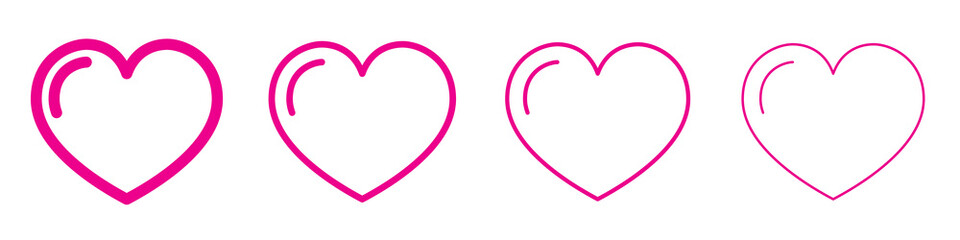 Wall Mural - heart vector icons. set of love symbols on white background. vector illustration. concept of love