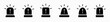 Flat black vector siren icon set. Siren flasher icon set. Siren lights collection. Attention symbol. Siren alarm signal icons. Vector