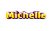 Michelle girls name sticker colorful party balloon birthday helium air shiny yellow purple cutout