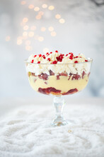 Christmas Trifle With Poached Pears And Custard