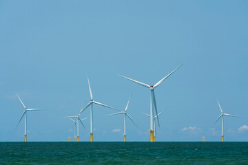 Wall Mural - View of the Offshore wind power systems off the western coast of Taiwan.