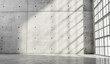 Abstract empty, modern concrete room with sunlight from a window. industrial interior background, 3D Rendering