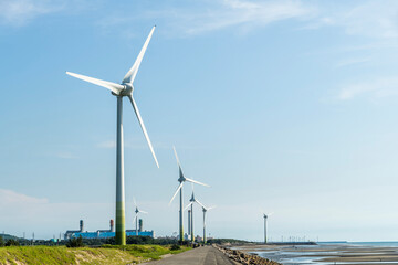 Sticker - The wind power plant, energy systems, and renewable energy are on the west coast of Taiwan.