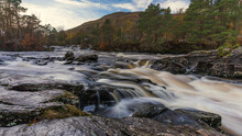 The Falls Of  Dochart In Scotland. 