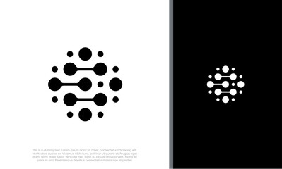 Innovative high tech logo template. Smart computer. machine learning. Technology Logo.	