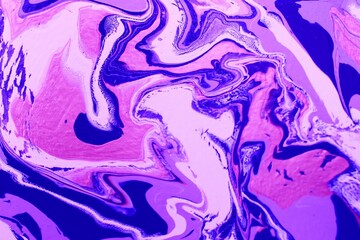 Wall Mural - Abstract background of pink and blue marble. Acrylic paint spreads freely and creates an interesting pattern. Background for the cover of a laptop, notebook.