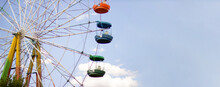 Ferris Wheel Against The Sky. Banner, Copy Space