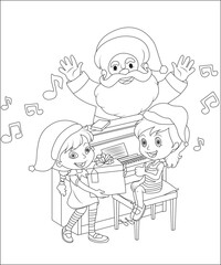 Wall Mural - funny Christmas coloring page for kids, funny Christmas coloring book page for kids