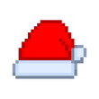 Pixel Illustration of a santa claus hat
