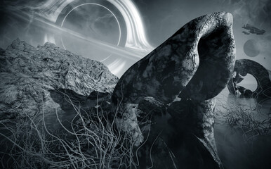 Wall Mural - alien planet, 3d illustration
